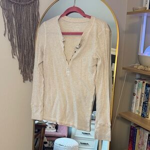 Aerie Cream Button Down Shirt